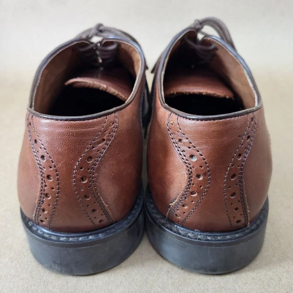 Johnston & Murphy Dress Shoes Mens 11.5 M Oxford Brogue Brown Leather 20-1258